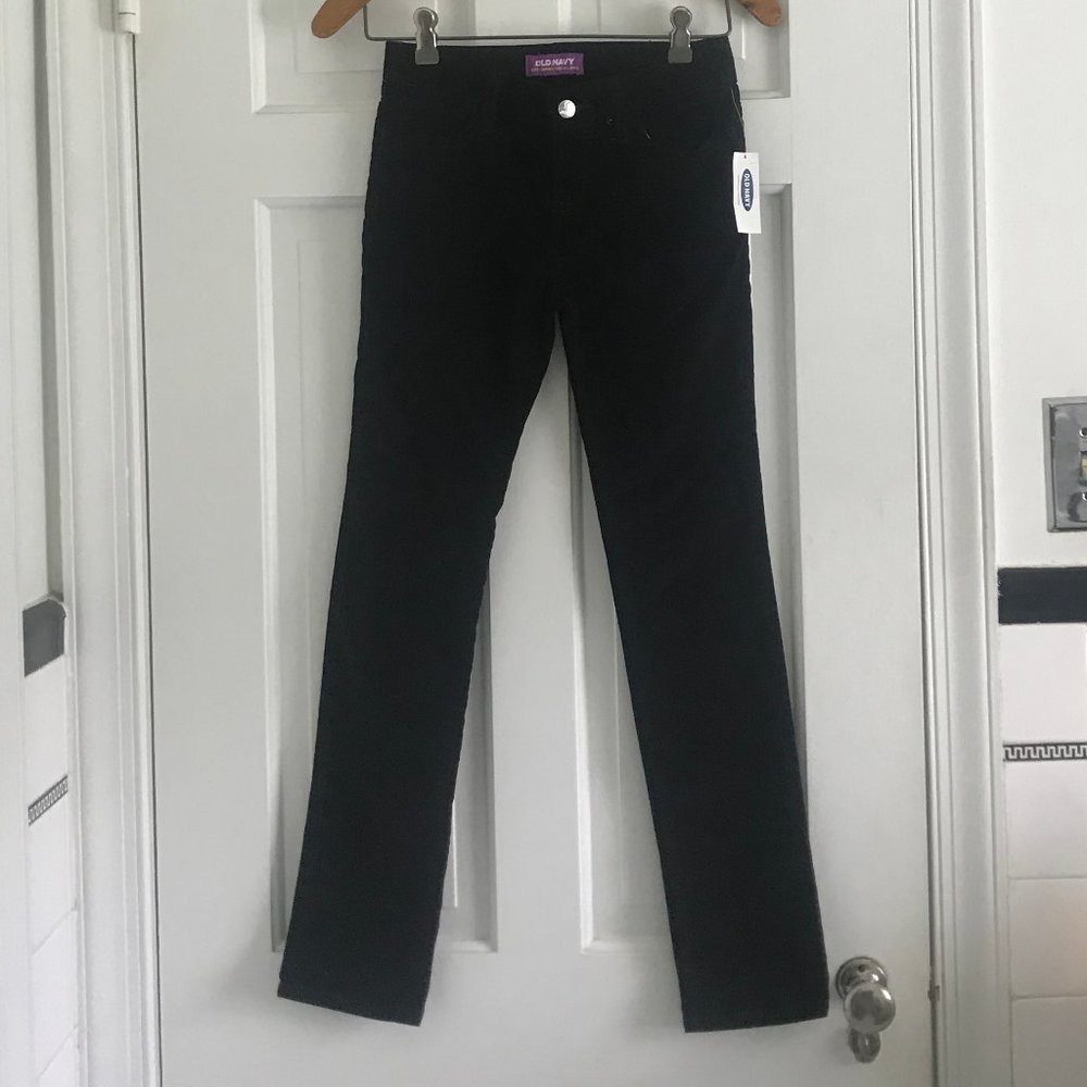 NWT Old Navy Girls Black Velvet  Pants Jeans